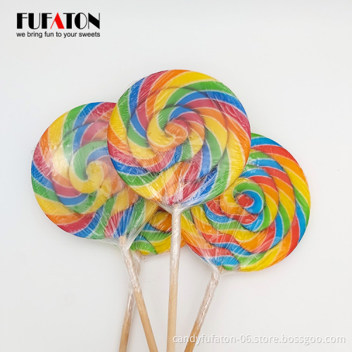 Fruit flavored spiral Lollipop candy twist lollipop swirl for sale